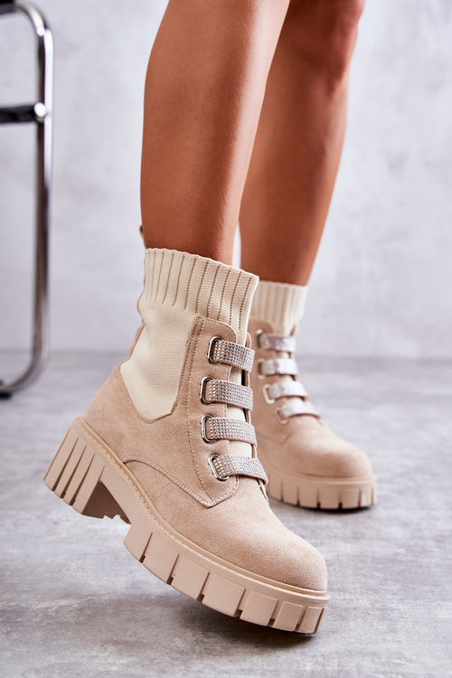 Замшеві слипони Чоботи бежеві Hope