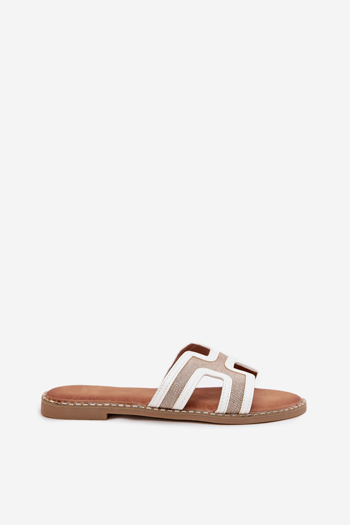 Жіночі сандалі на плоскому каблуці білі Vereya