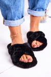 Жіночі пухнасті тапочки чорні Cosy Time