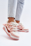 Жіночі кросівки з масивною шнурівкою рожевого кольору Miatora