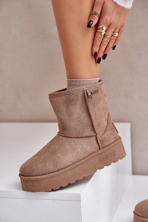 Високі жіночі зимові черевики на платформі Big Star OO274A097 Бежеві