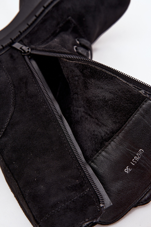 Жіночі Воркери Черевики З Оздобою Теплі Чорні Калінда