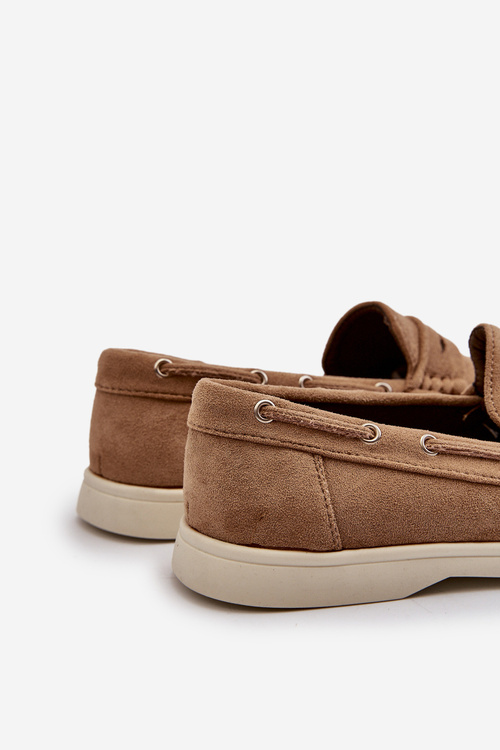 Чоловічі мокасини зі штучної замші бежевого кольору Rivanell