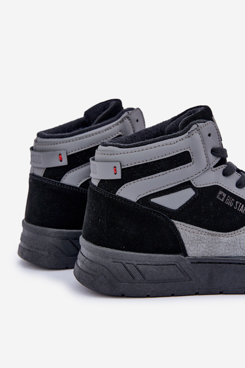 Замшеві чоловічі кросівки Big Star OO174303 Hi-Poly System Black-Gray