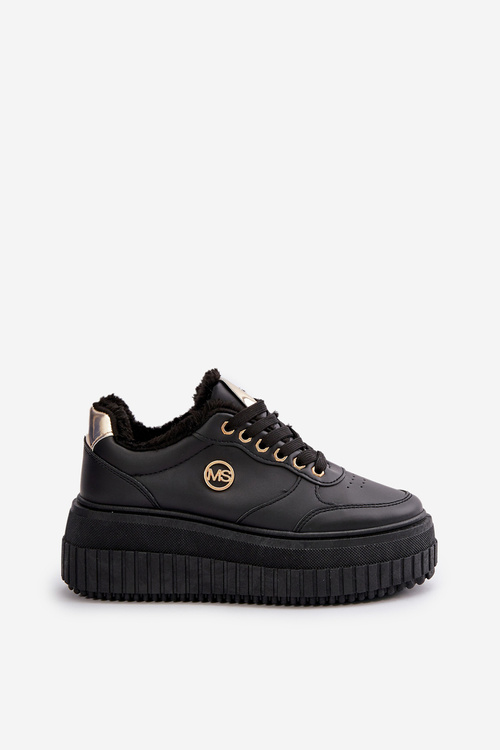 Кросівки жіночі спортивні утеплені на масивній підошві Чорні Ardiela