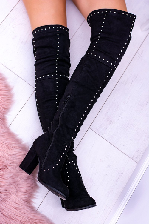 Чорні замшеві чоботи Musketeers Studs Almo