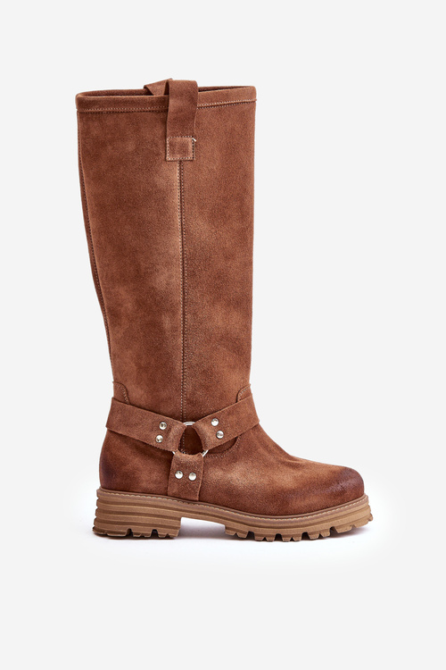 Жіночі замшеві чоботи коричневі Lewski 3615