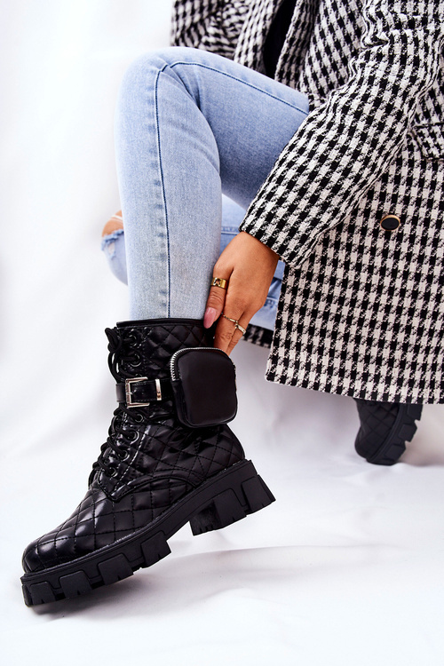 Стьобані чоботи з ниркою чорного кольору Maureen