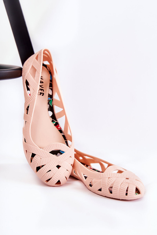 Жіночі гумові балерини голого кольору Indila