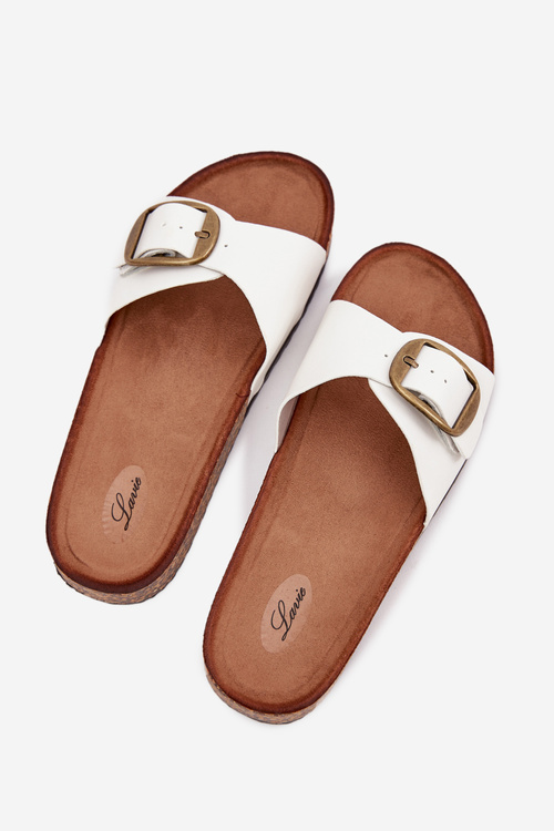 Жіночі Сандалі На Корковій Платформі З Пряжкою Білі Vianara