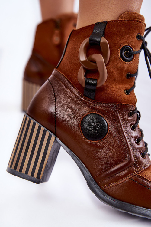 Жіночі шкіряні чоботи Maciejka 05599-29 Коричневий