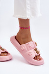 Жіночі поролонові шльопанці з рожевими прикрасами Cambrina