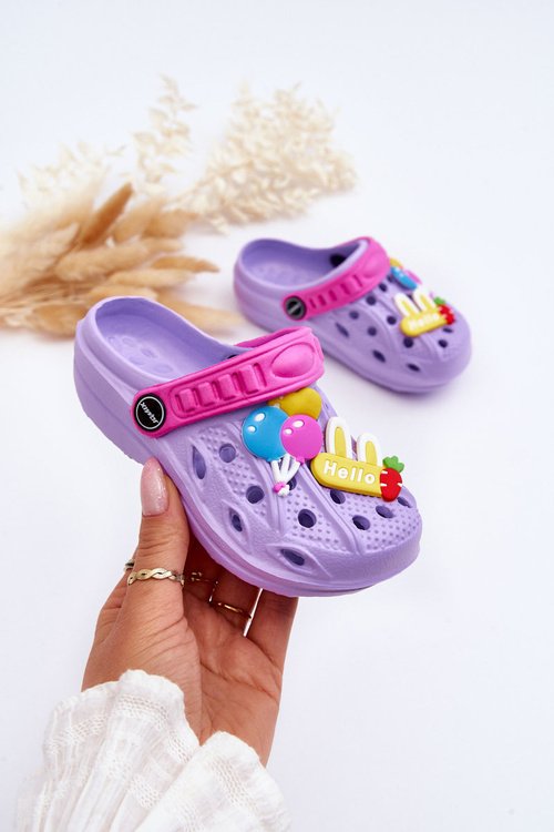 Дитячі поролонові легкі босоніжки Crocs Violet Sweets