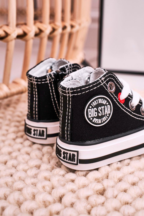 Високі дитячі кросівки на блискавці BIG STAR HH374188 Чорні