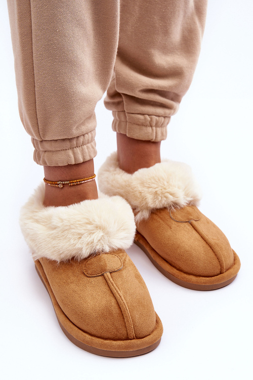 Жіночі тапочки зі штучним хутром Lanoze коричневого кольору