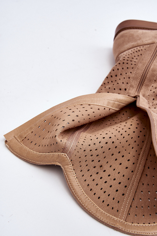 S.Barski HY66-150 Прозорі чоботи на плоскій підошві Бежеві