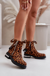 Утеплені жіночі ботильйони на блискавці Leopard Brown Calvaro