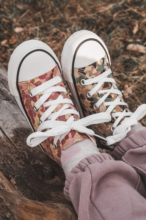 Високі дитячі кросівки на блискавці Filemon рожево-жовті