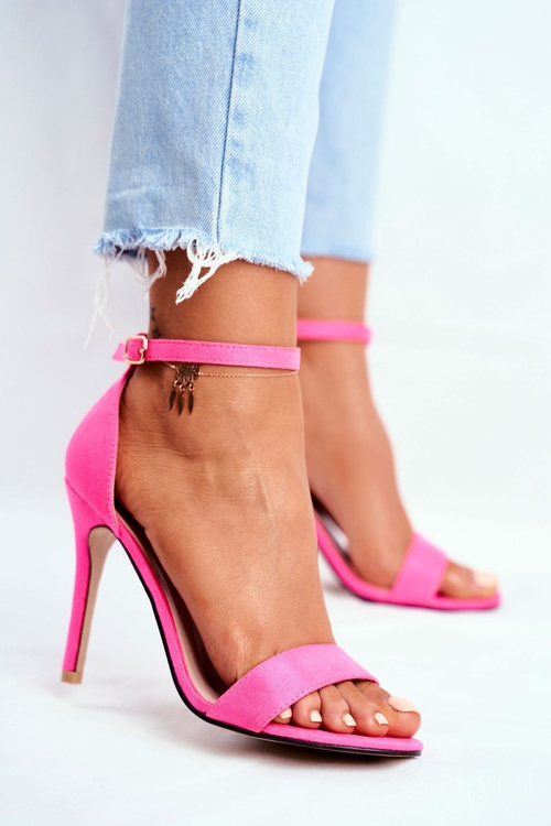 Замшеві босоніжки на високих підборах кольору фуксії Liberty