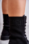 Чоботи жіночі з носком на плоскому каблуці Чорні Liam