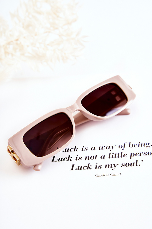 Модні прямокутні сонцезахисні окуляри V120035 Світло-рожеві