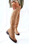 Жіночі високі чоботи на плоскому ходу бежеві Ardmore
