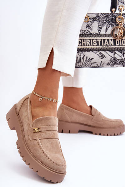Замшеві мокасини з декором Beige Esperta