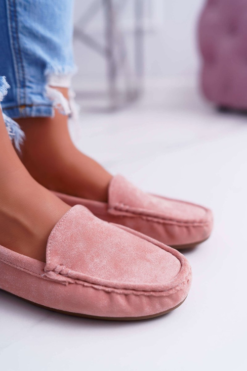 Комфортні жіночі мокасини з еко-замші Pink Lemma