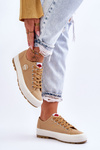 Жіночі кросівки на низькій платформі Lee Cooper LCW-23-44-1655L бежевий