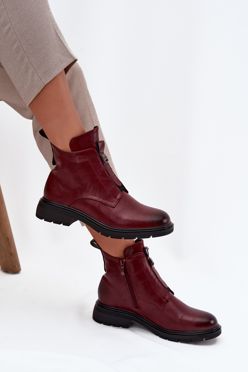Ізольовані жіночі чоботи на блискавці з декоративною деталлю Bordeaux Roselle