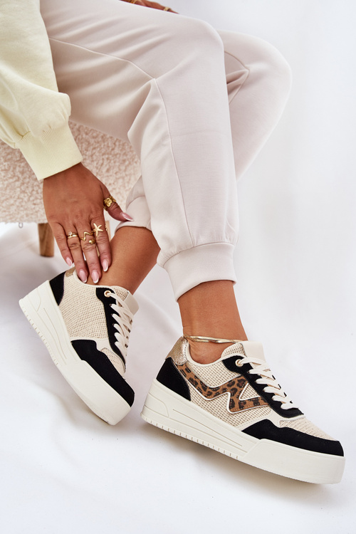 Жіночі Спортивні Черевики На Платформі Пантера Чорні Lorori