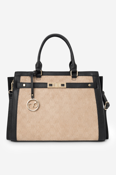 Велика класична сумка Nobo R1710-C015 Бежево-чорна