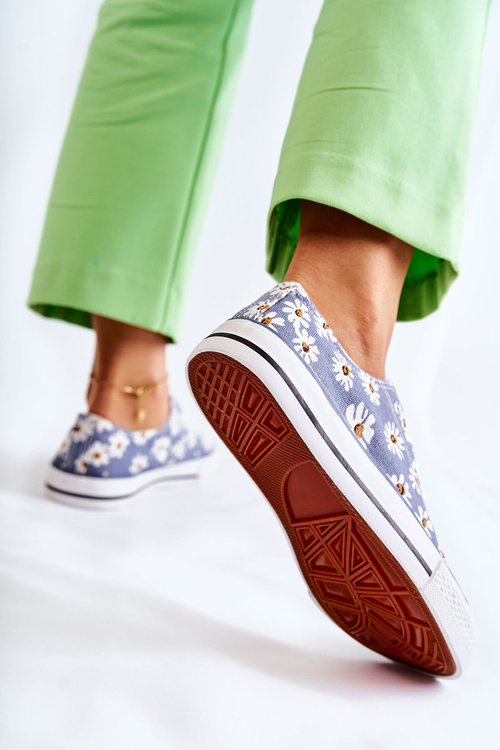 Жіночі низькі кросівки з квітами Blue Janey