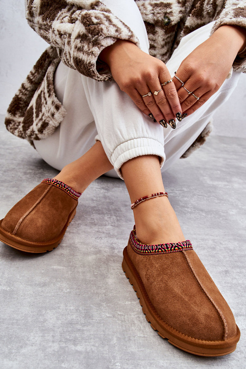 Замшеві жіночі тапочки з верблюжим хутром Buffie