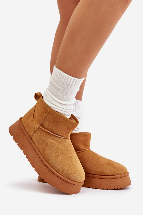 Низькі жіночі зимові черевики на платформі, утеплені хутром Camel Saldren