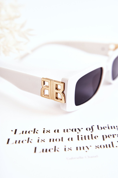 Модні прямокутні сонцезахисні окуляри V120035 Білі