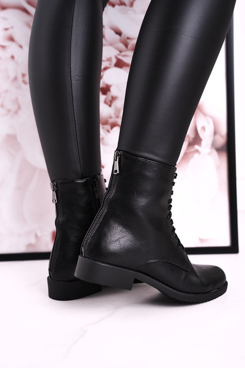 Чоботи жіночі класичні утеплені декоративна блискавка чорні прості