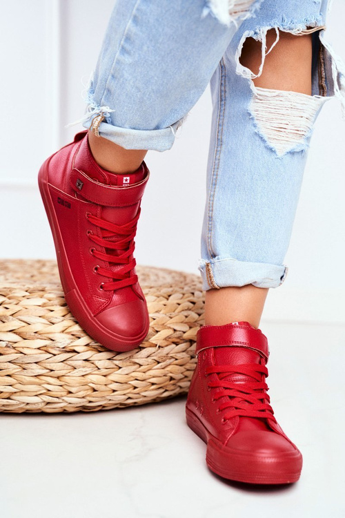 Жіночі шкіряні високі кросівки BIG STAR V274529 Червоні
