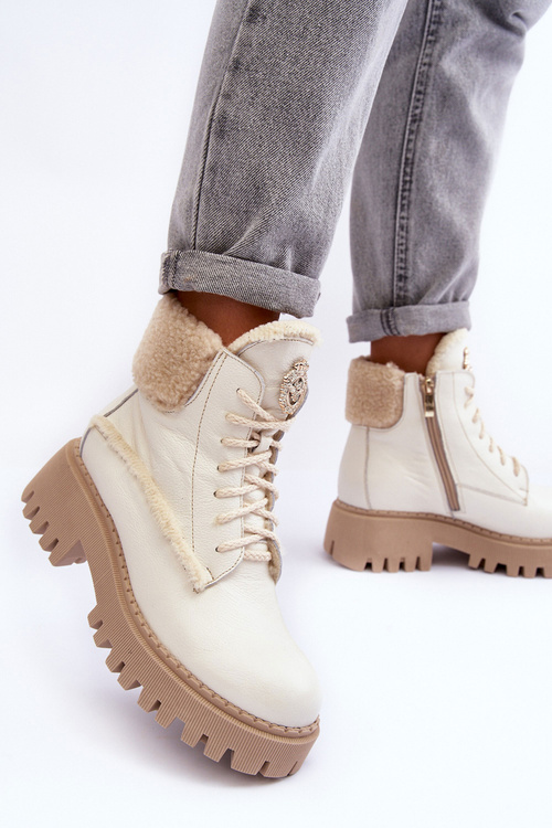 Жіночі шкіряні черевики Trapper Cream Vergo