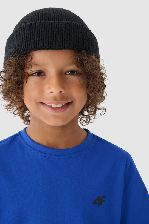 Гладка бавовняна футболка синя 4F 4FJWMM00TTSHM1626-36S для хлопчиків