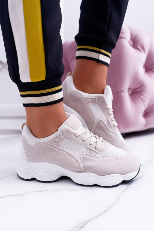 Спортивні жіночі замшеві туфлі бежево-білі льодяники