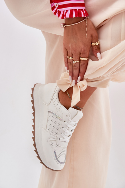 Жіноче Спортивне Взуття На Платформі Білі Yandia