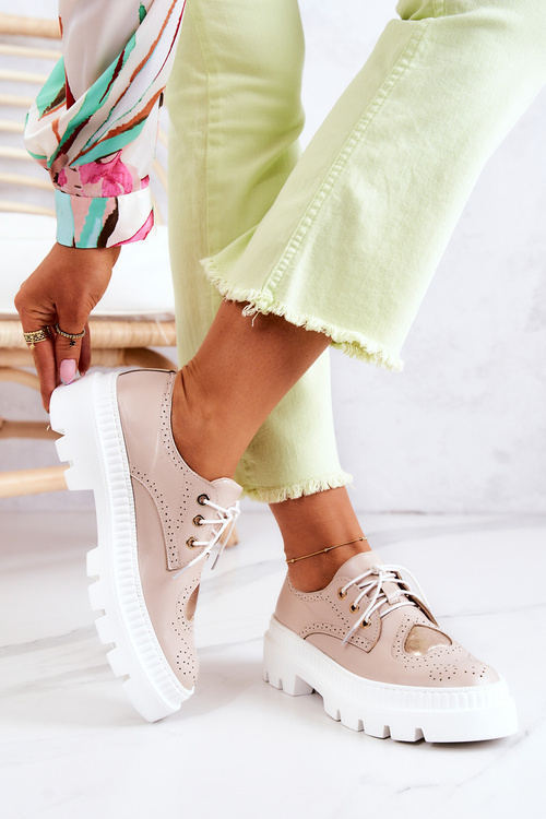 Бежеві шкіряні туфлі з сердечками Curtis