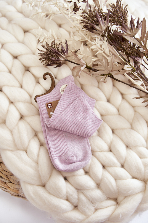 Шкарпетки жіночі антибактеріальні з блискучою ниткою рожеві