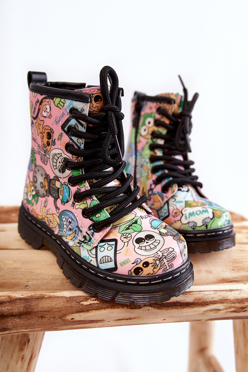 Дитячі теплі чоботи з принтом Рожевий Dexi