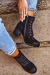 Чоботи жіночі на високих підборах Чорні Vertigo