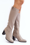 Жіночі сірі чоботи до коліна на шпильці Nelamessa