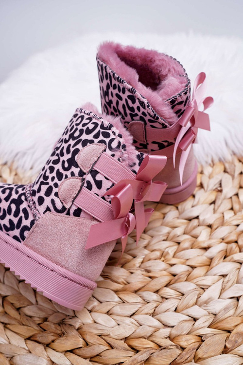 Дитячі зимові черевики з хутром рожеві Fiona