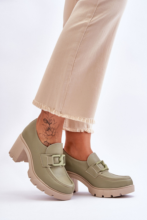 Елегантні туфлі на стовпчику З Срібним орнаментом Green Harmell