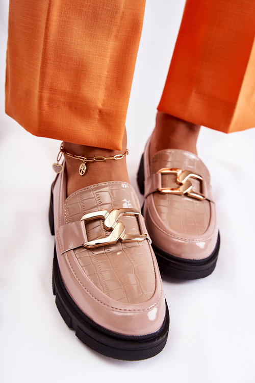 Модні шкіряні лофери Beige Loveliness